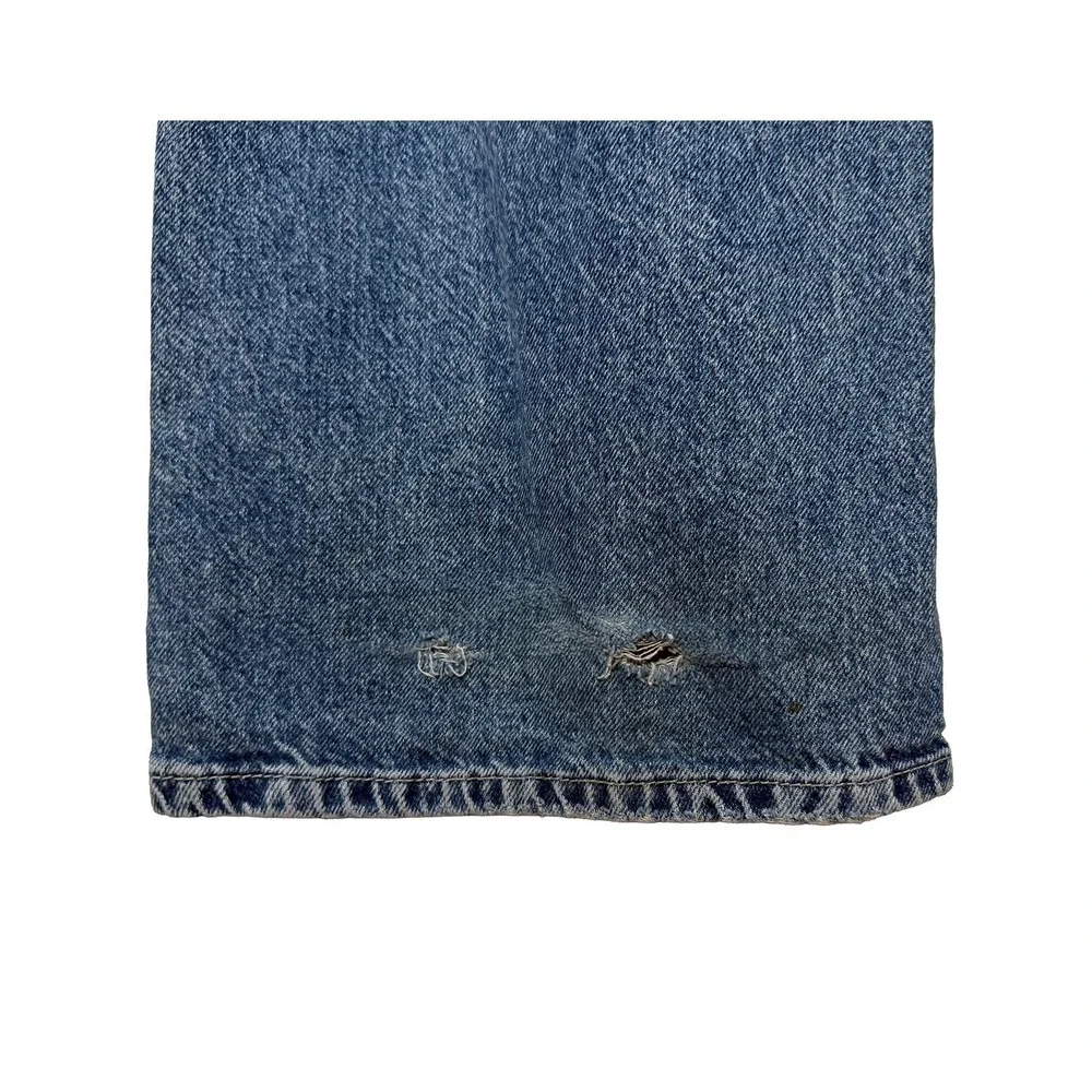 We The Free Women's Tinsley Baggy High Rise Straight Leg Jeans Blue Carpenter 28